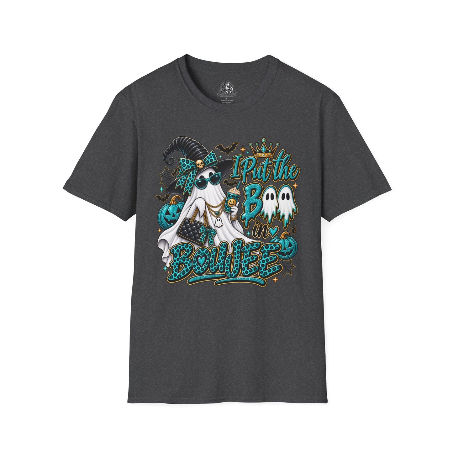 Boo in Boujee Halloween | Glam Ghost Design | Unisex Softstyle T-Shirt