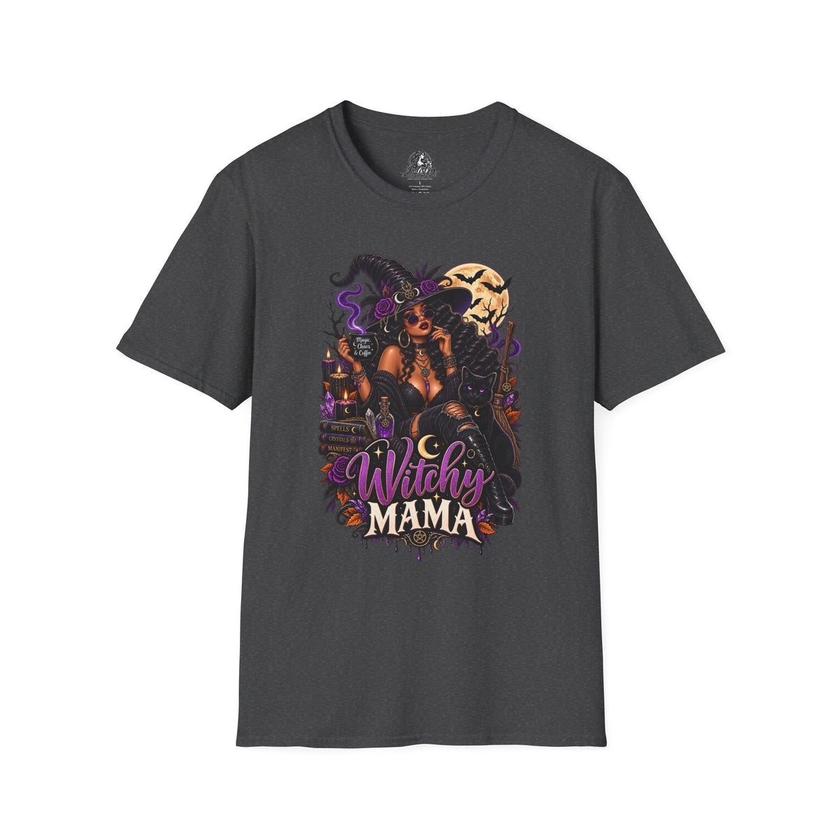 Witchy Mama Halloween | Glam Ghost Design | Unisex Softstyle T-Shirt