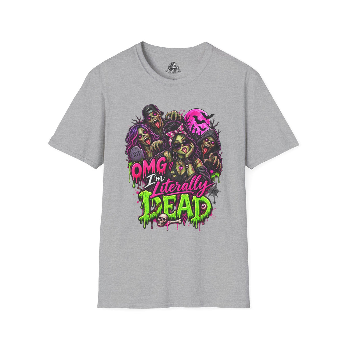 Literally Dead Halloween | Glam Ghost Design | Unisex Softstyle T-Shirt
