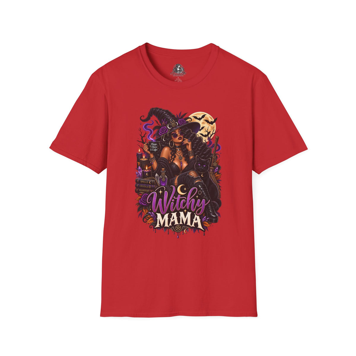 Witchy Mama Halloween | Glam Ghost Design | Unisex Softstyle T-Shirt