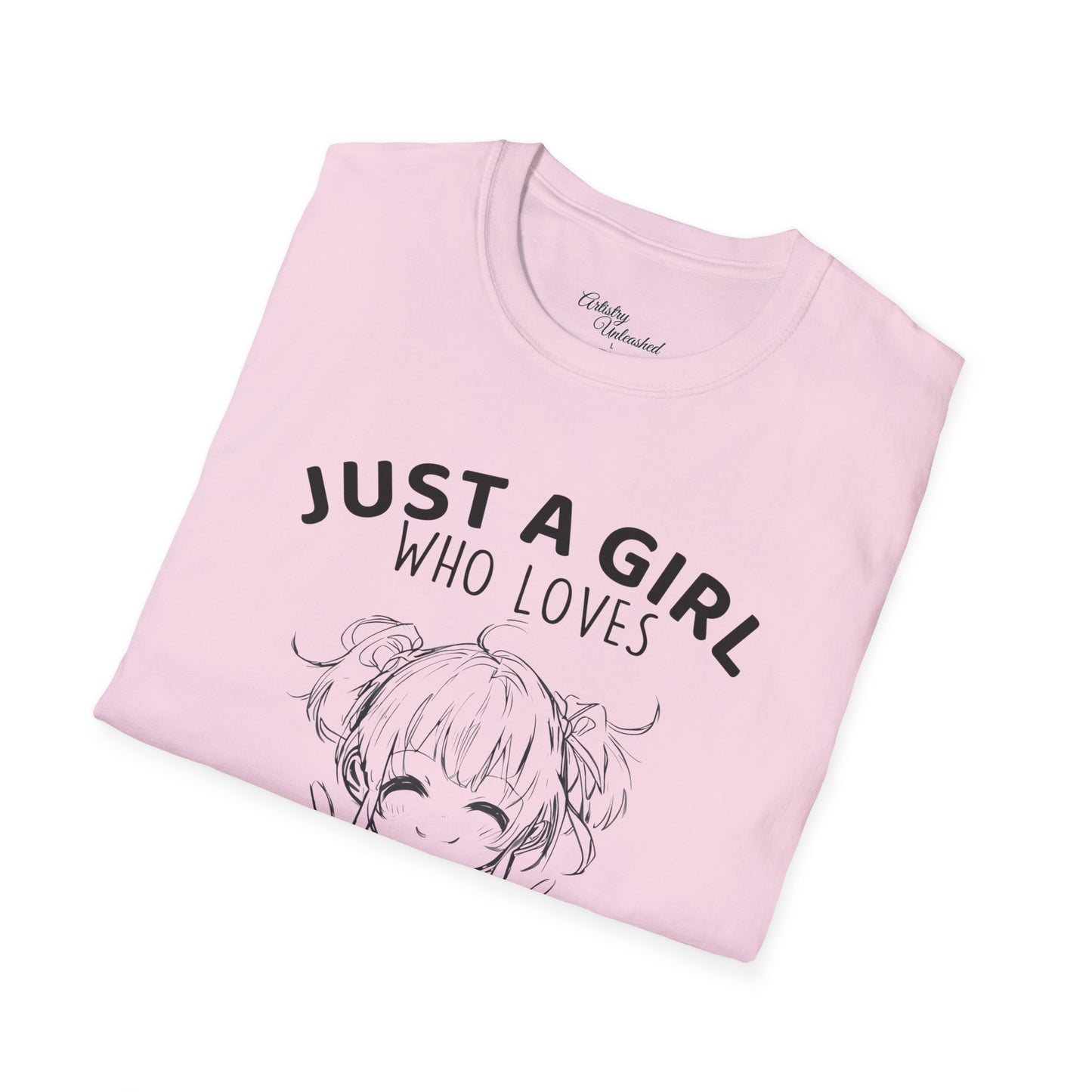 Girl Who Loves Anime White Unisex Softstyle T-Shirt