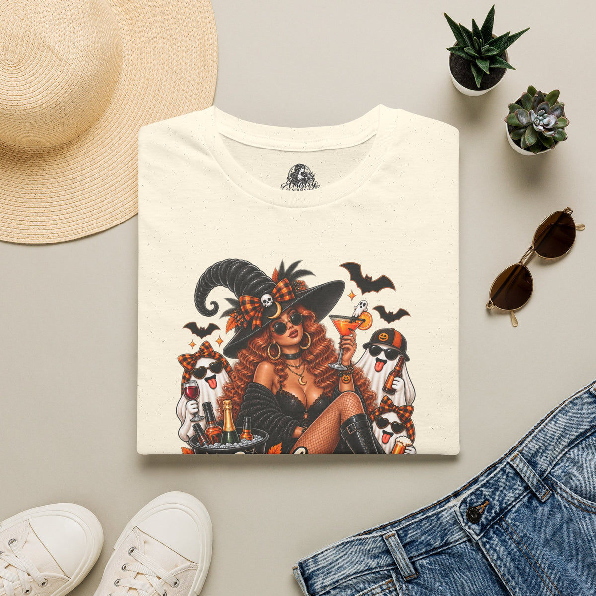 Here for the Boos Halloween | Glam Ghost Design | Unisex Softstyle T-Shirt