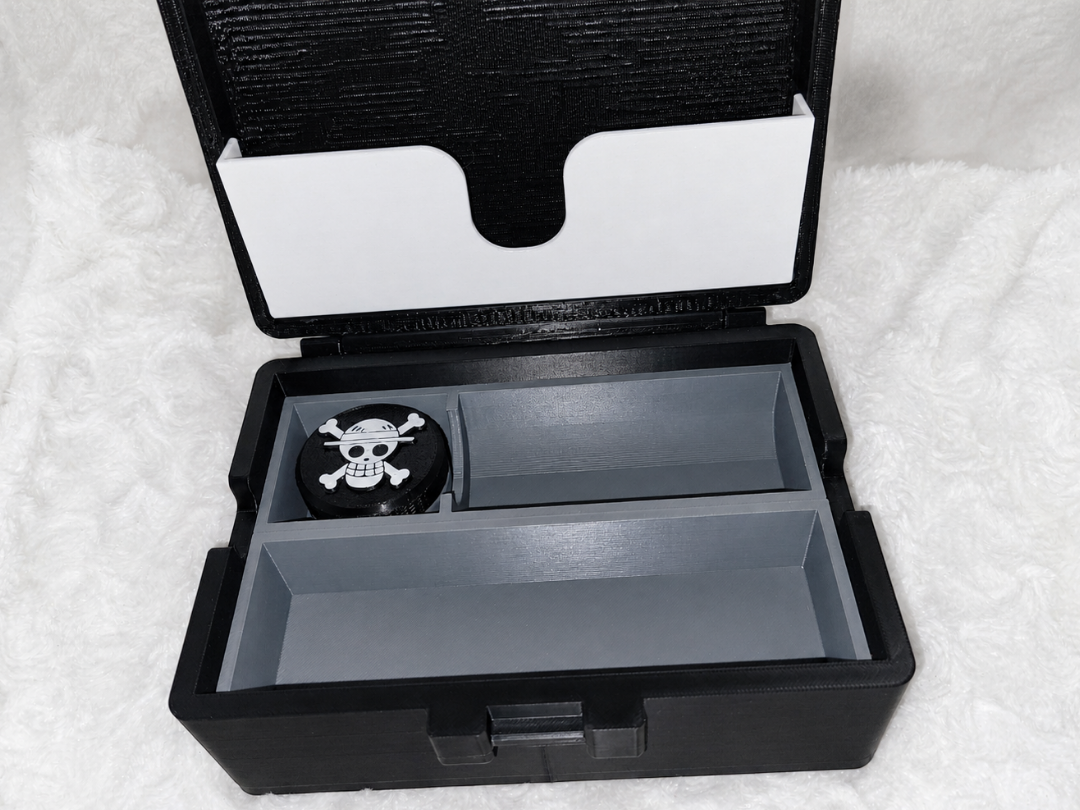 Anime Stash Box with Tray & Jar, 3D Printed Multi Use Storage Box, 7x5 Organizer, One Piece Inspired Gift, Rolling Accessories Box