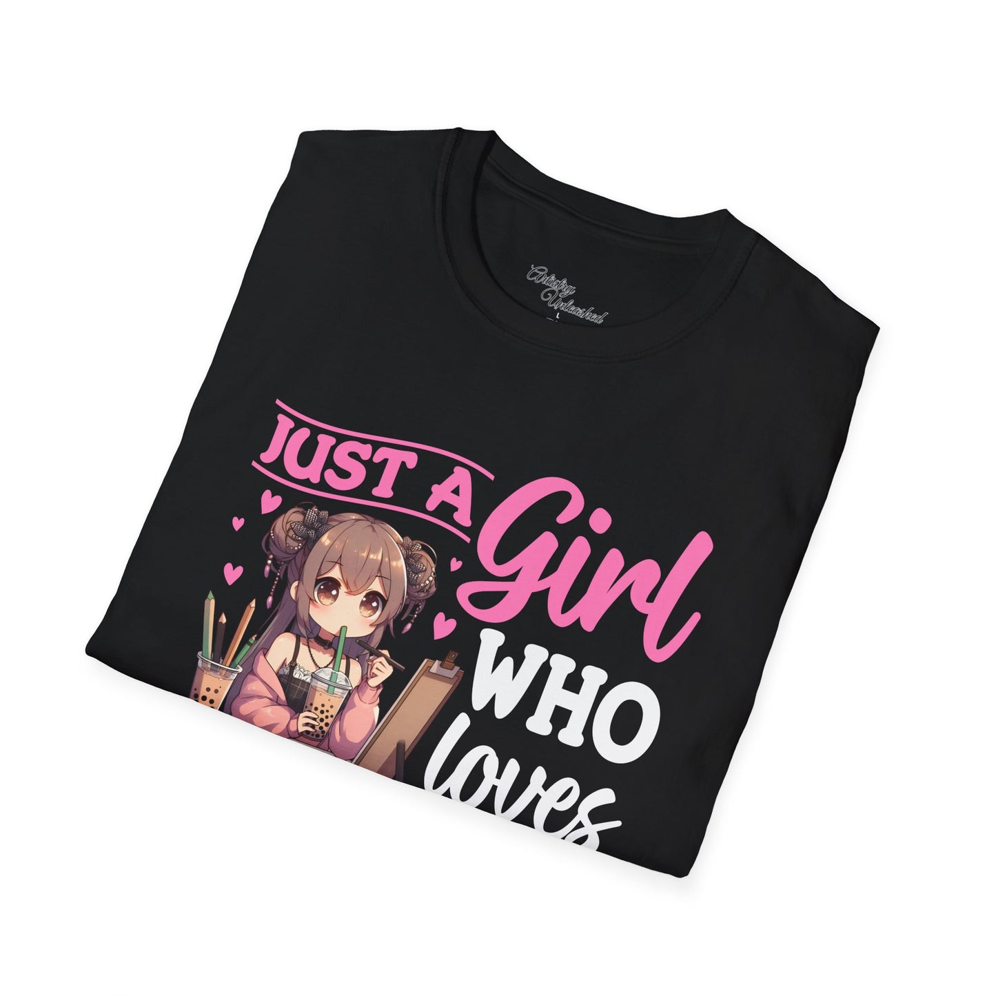 Girl Who Loves Anime White Unisex Softstyle T-Shirt