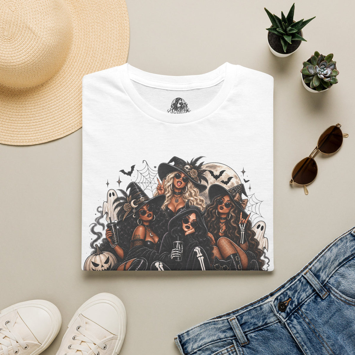 Ghoul Friends Halloween | Glam Ghost Design | Unisex Softstyle T-Shirt