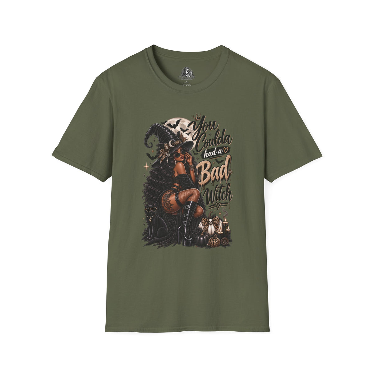 Bad Witch Halloween | Glam Ghost Design | Unisex Softstyle T-Shirt