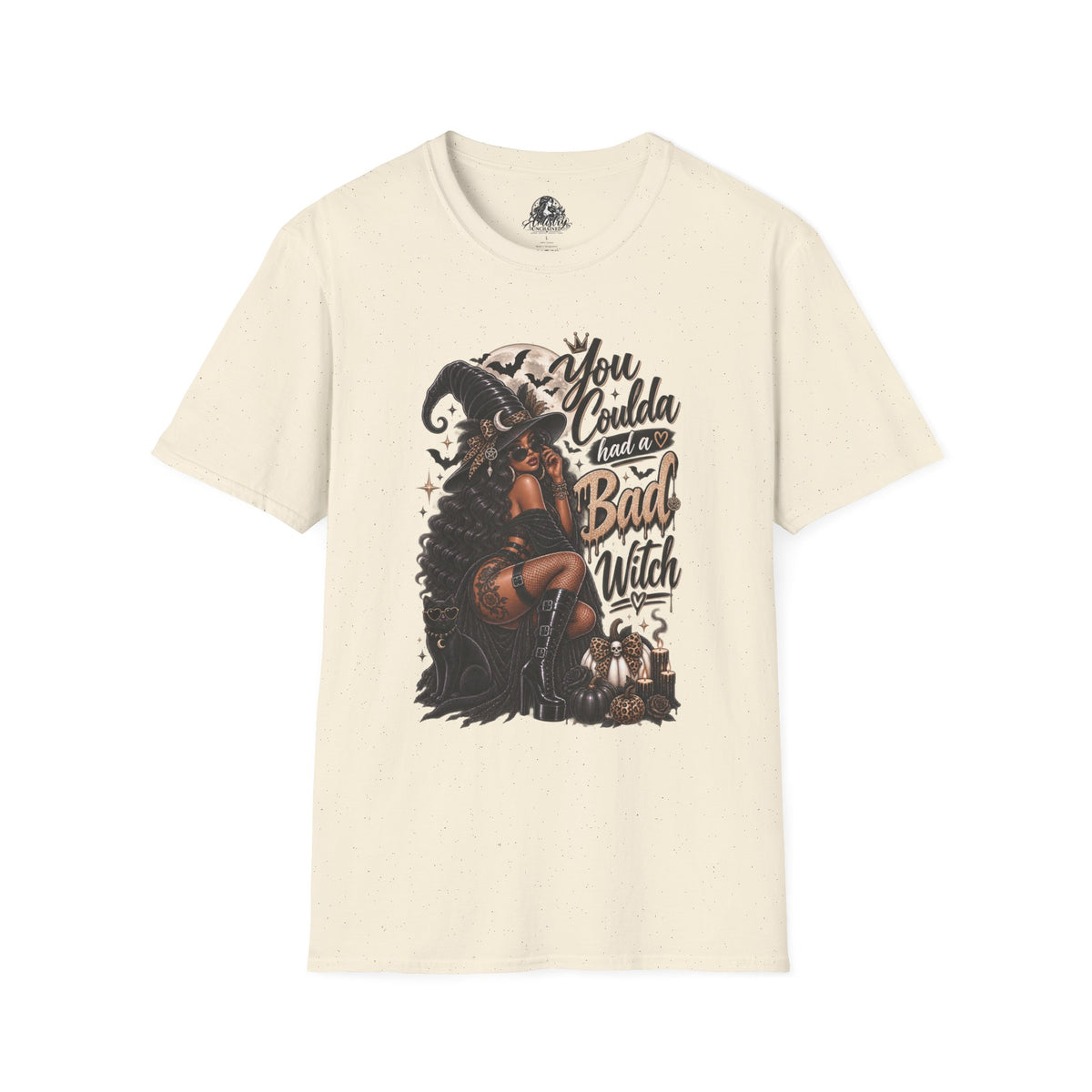 Bad Witch Halloween | Glam Ghost Design | Unisex Softstyle T-Shirt