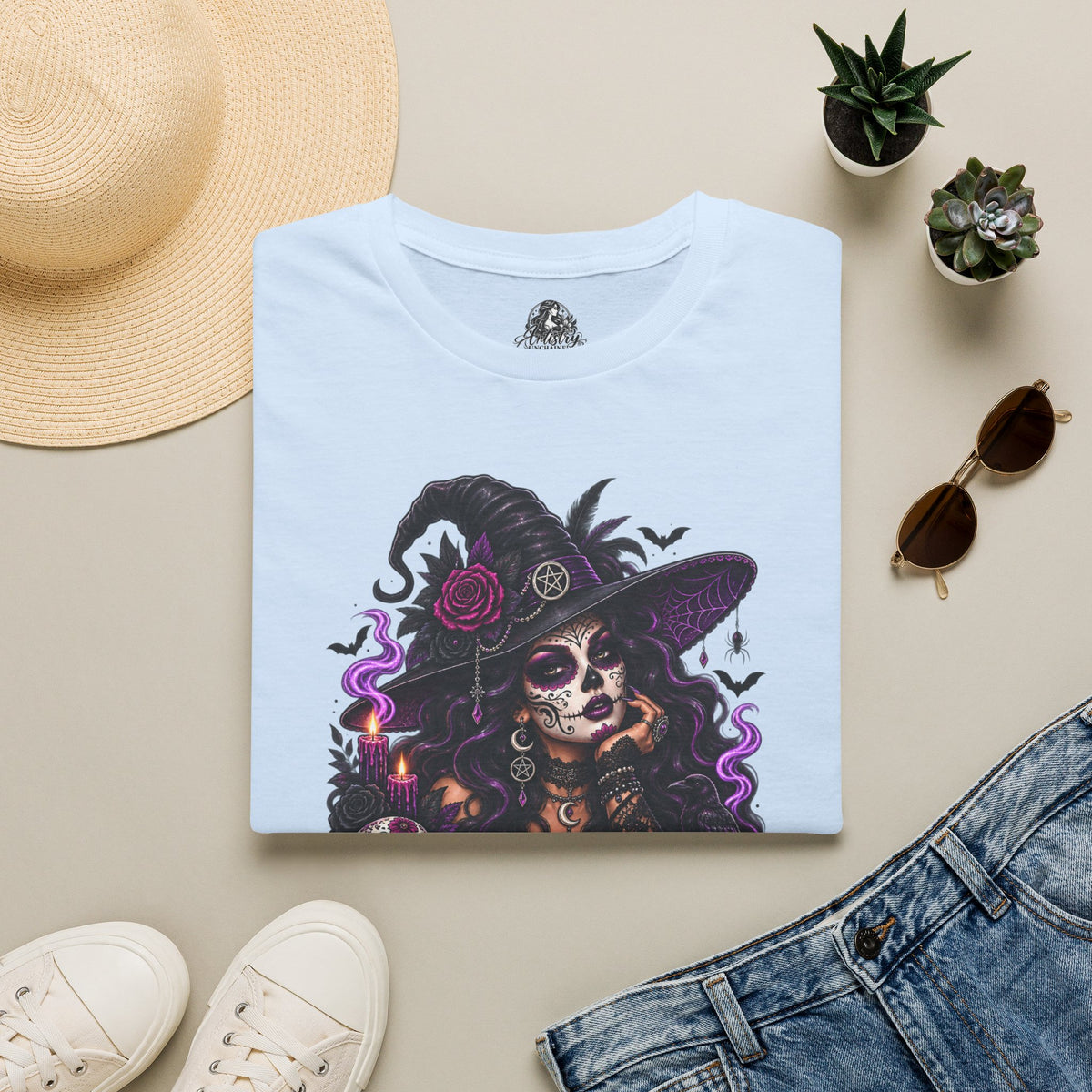 Resting Witch Face Halloween | Glam Ghost Design | Unisex Softstyle T-Shirt