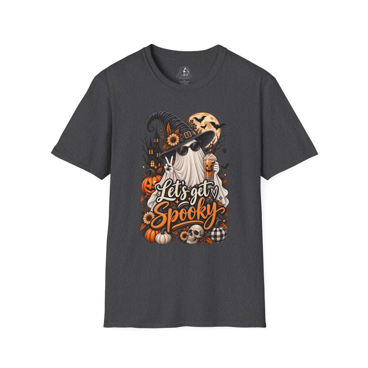 Let's Get Spooky Halloween | Glam Ghost Design | Unisex Softstyle T-Shirt