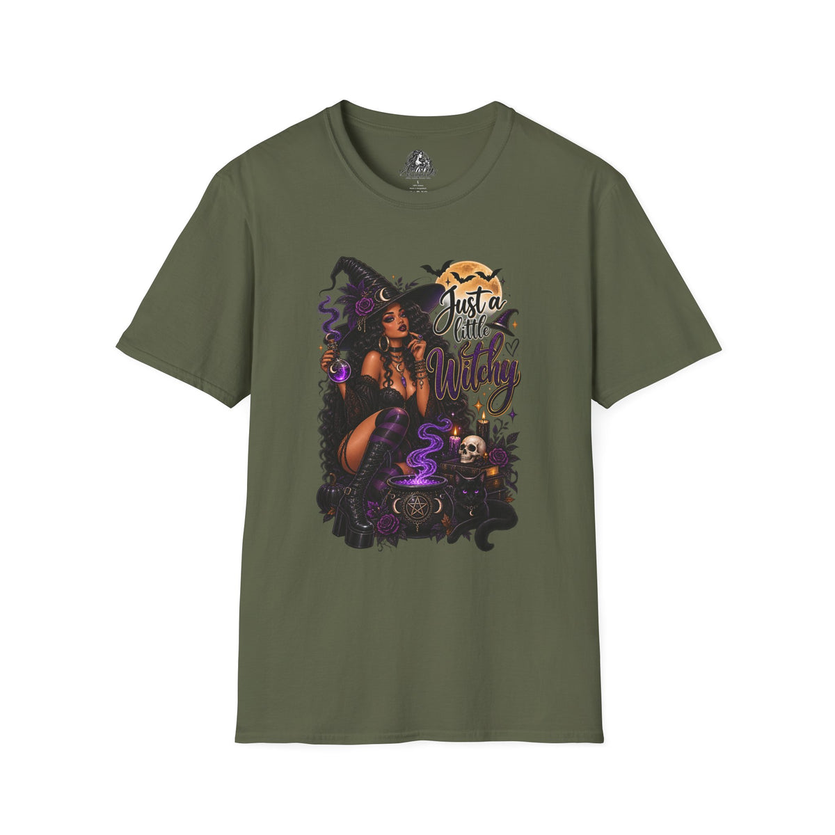 A Little Witchy Halloween | Glam Ghost Design | Unisex Softstyle T-Shirt