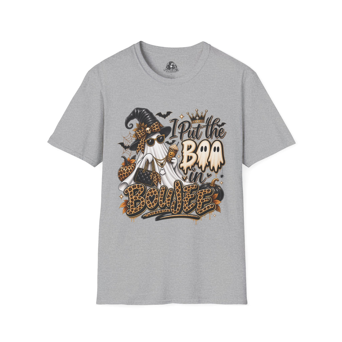 Boo in Boujee Halloween | Glam Ghost Design | Unisex Softstyle T-Shirt