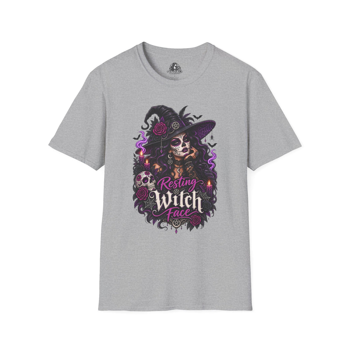 Resting Witch Face Halloween | Glam Ghost Design | Unisex Softstyle T-Shirt