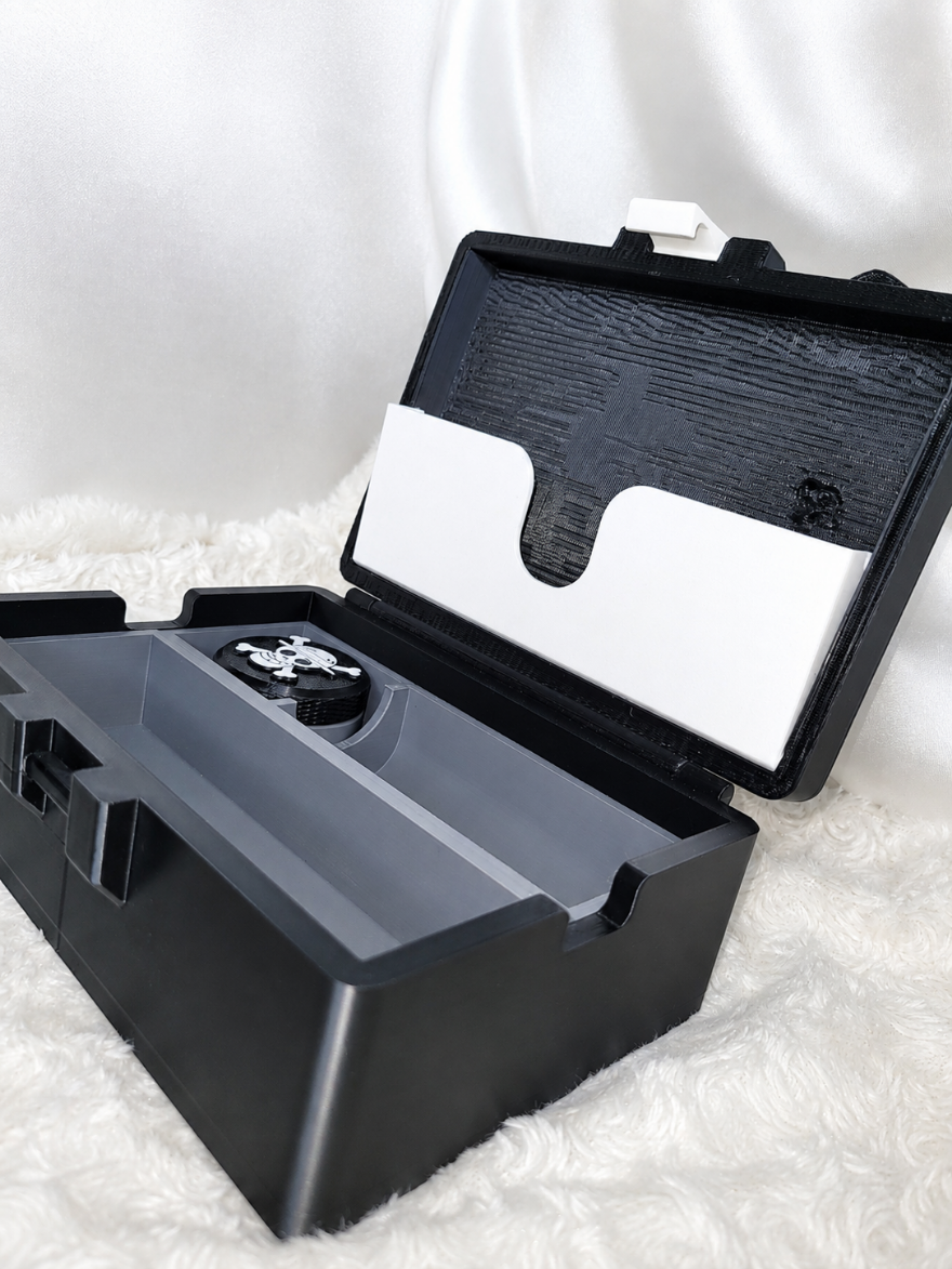 Anime Stash Box with Tray & Jar, 3D Printed Multi Use Storage Box, 7x5 Organizer, One Piece Inspired Gift, Rolling Accessories Box