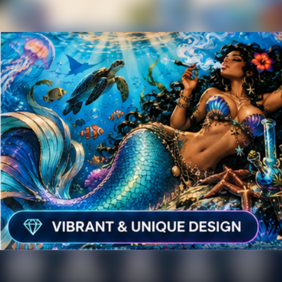 Mermaid Resin Tray | Handmade Ocean Catchall Tray | Coastal Vanity Organizer | Fantasy Home Décor | Blue Glitter Tray | 10" x 6"