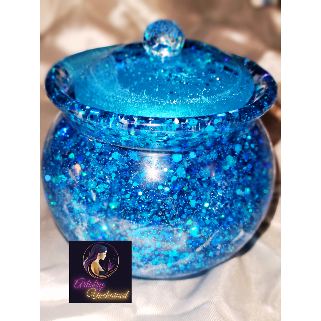 Holographic Blue Trinket Tray Set