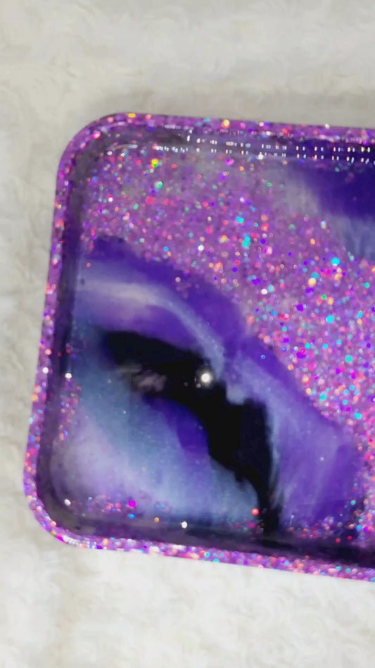 Black and Purple Glitter Tray