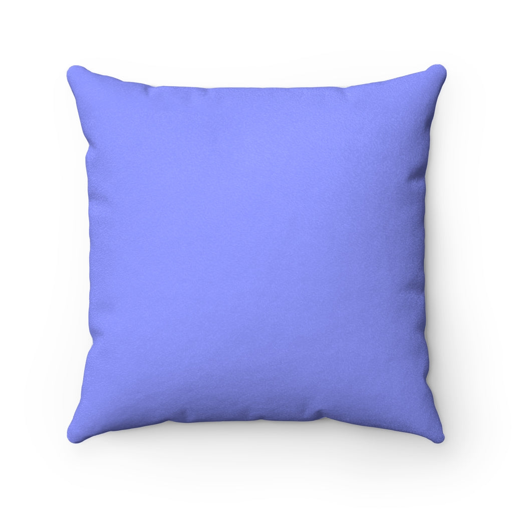 Pink Hero Periwinkle Faux Suede Square Pillow