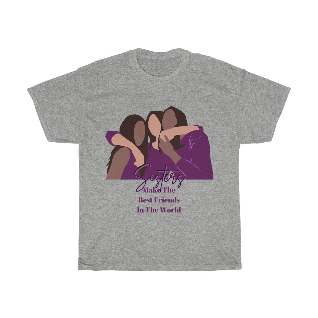 Sisters are Best Friends Purple Unisex Heavy Cotton Tee