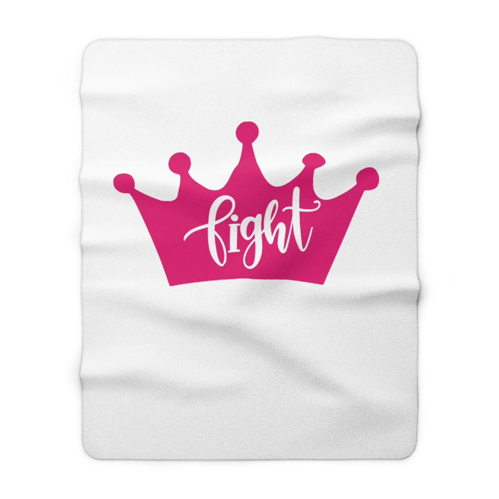 Fighting Queen - Pink Sherpa Fleece Blanket