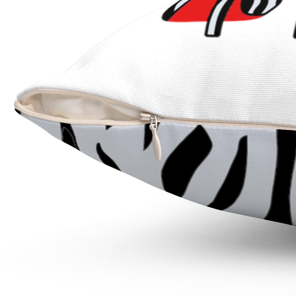 Zebra Stiletto Polyester Square Pillow