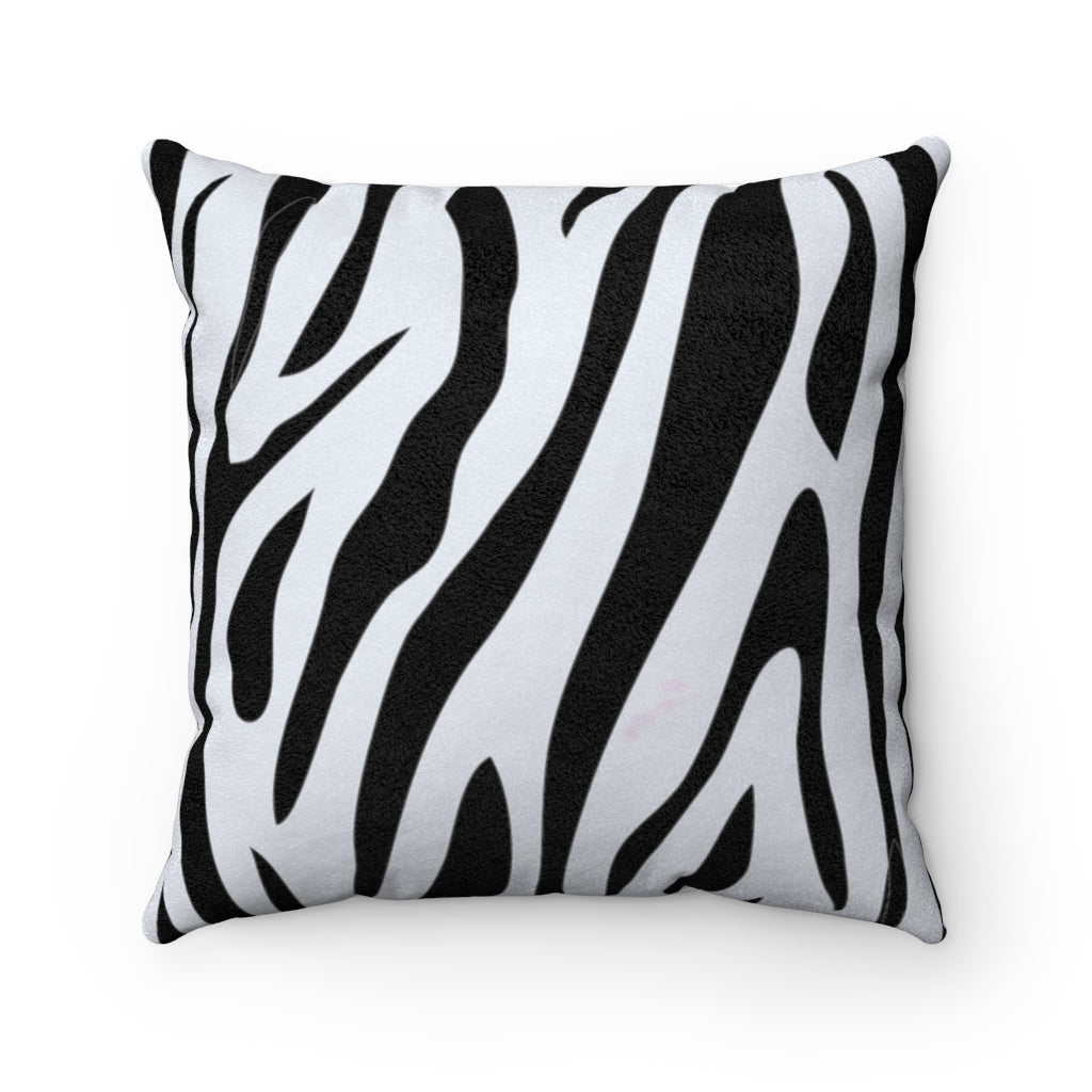 Zebra Stiletto Faux Suede Square Pillow
