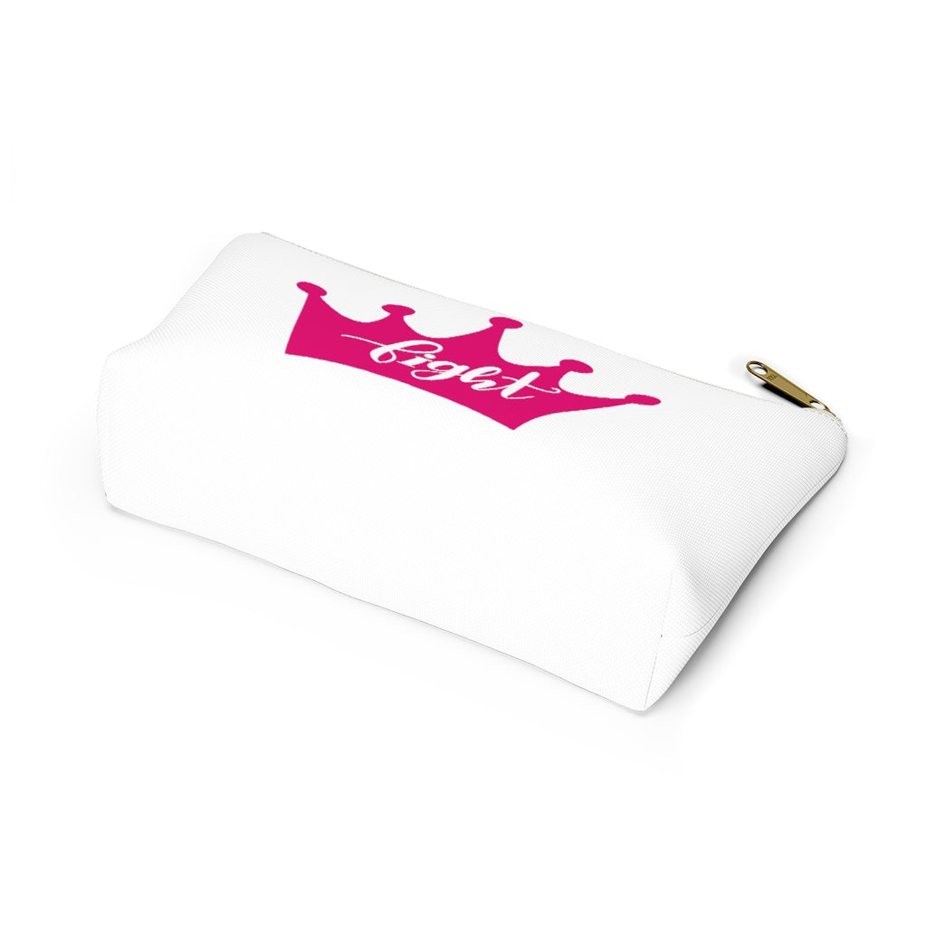 FightPink Ribbon Accessory Pouch w T-bottom