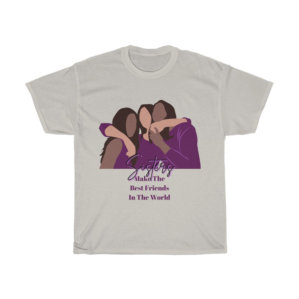 Sisters are Best Friends Purple Unisex Heavy Cotton Tee