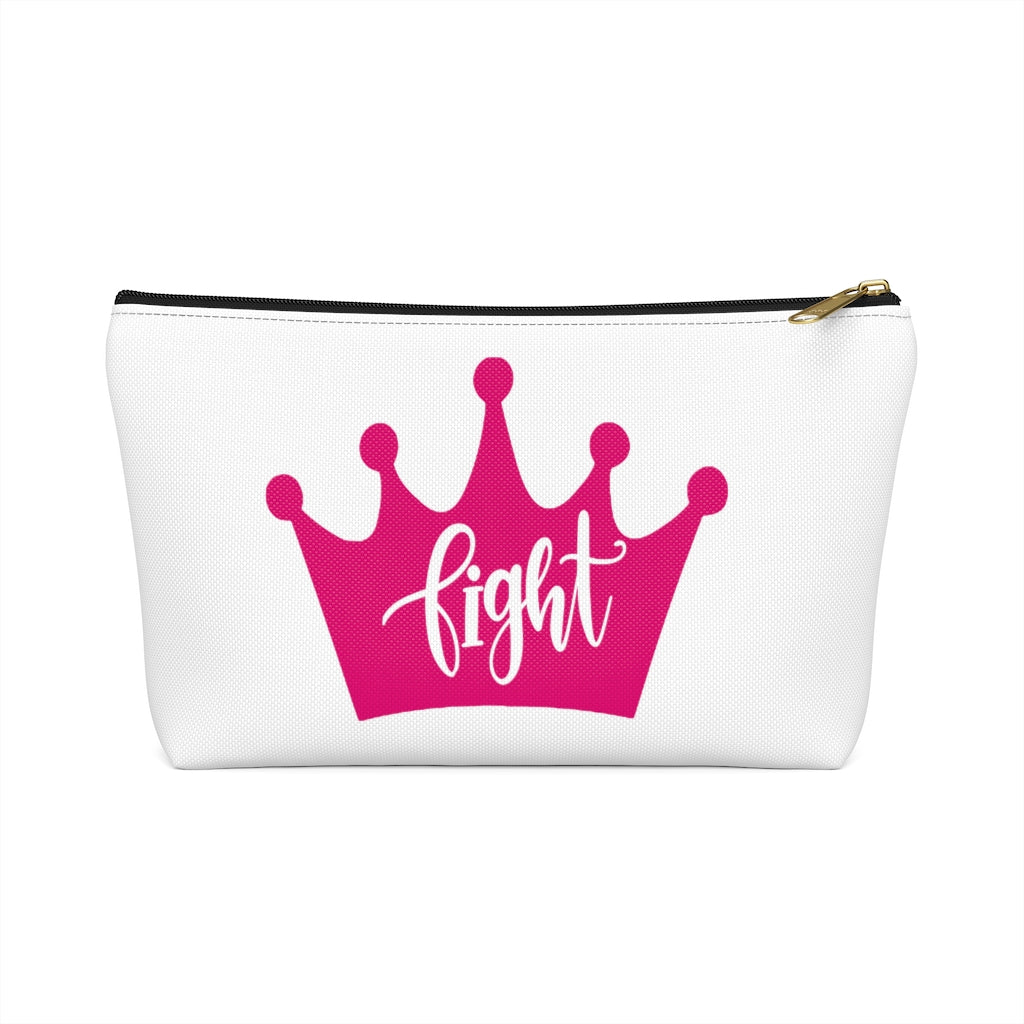 FightPink Ribbon Accessory Pouch w T-bottom