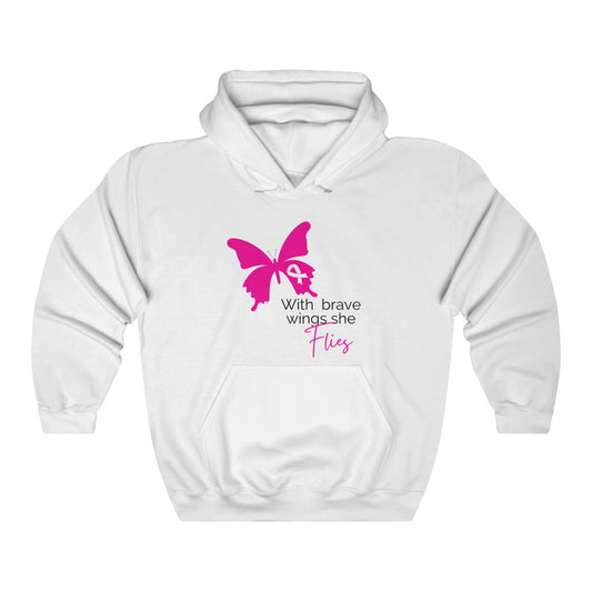 Pink Ribbon Butterfly Unisex Heavy Blend™ Hooded Sweatshirt