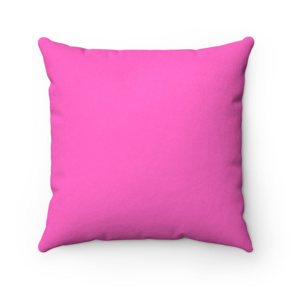 Pink Hero Faux Suede Square Pillow