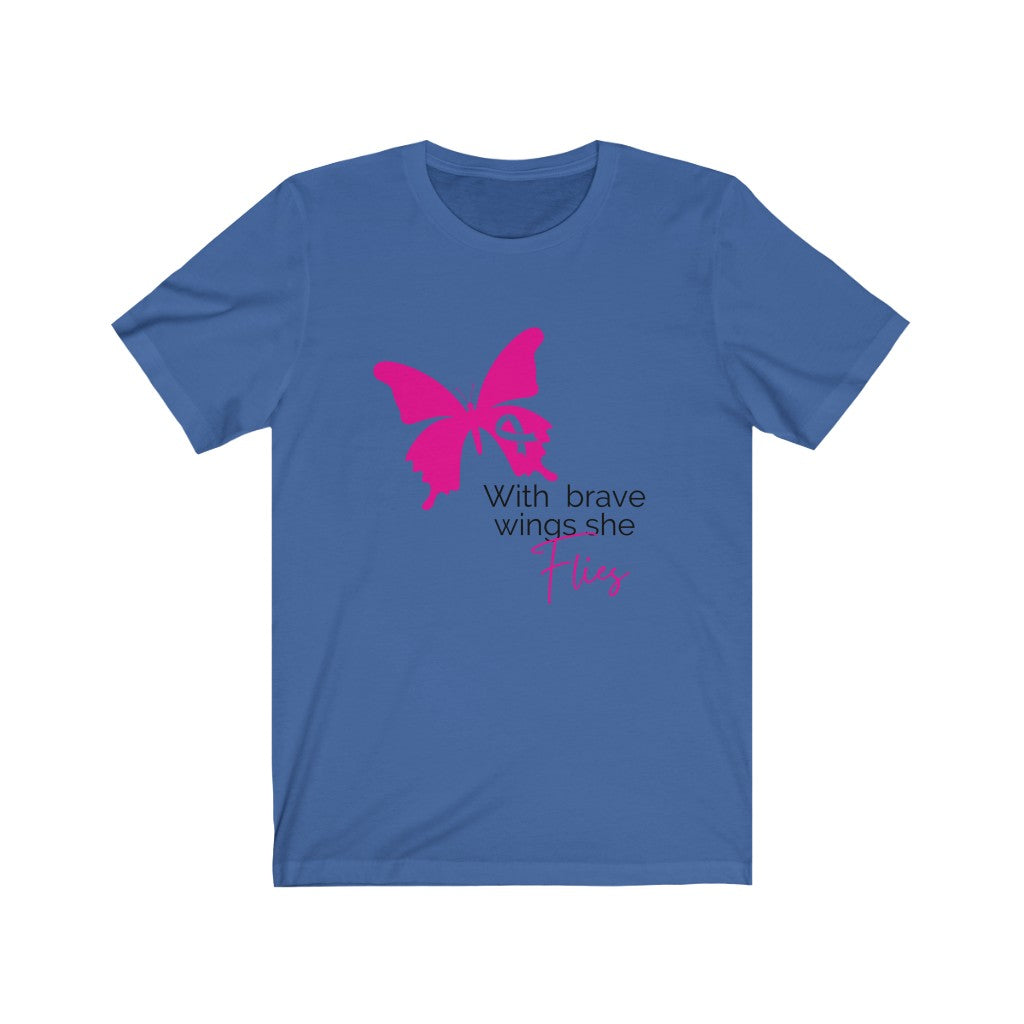 Pink Ribbon Butterfly Unisex Jersey Short Sleeve Tee