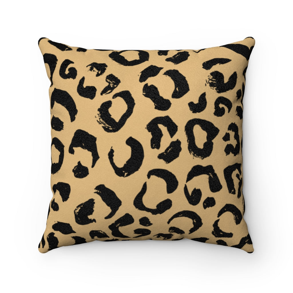 Cheetah Stiletto Faux Suede Square Pillow