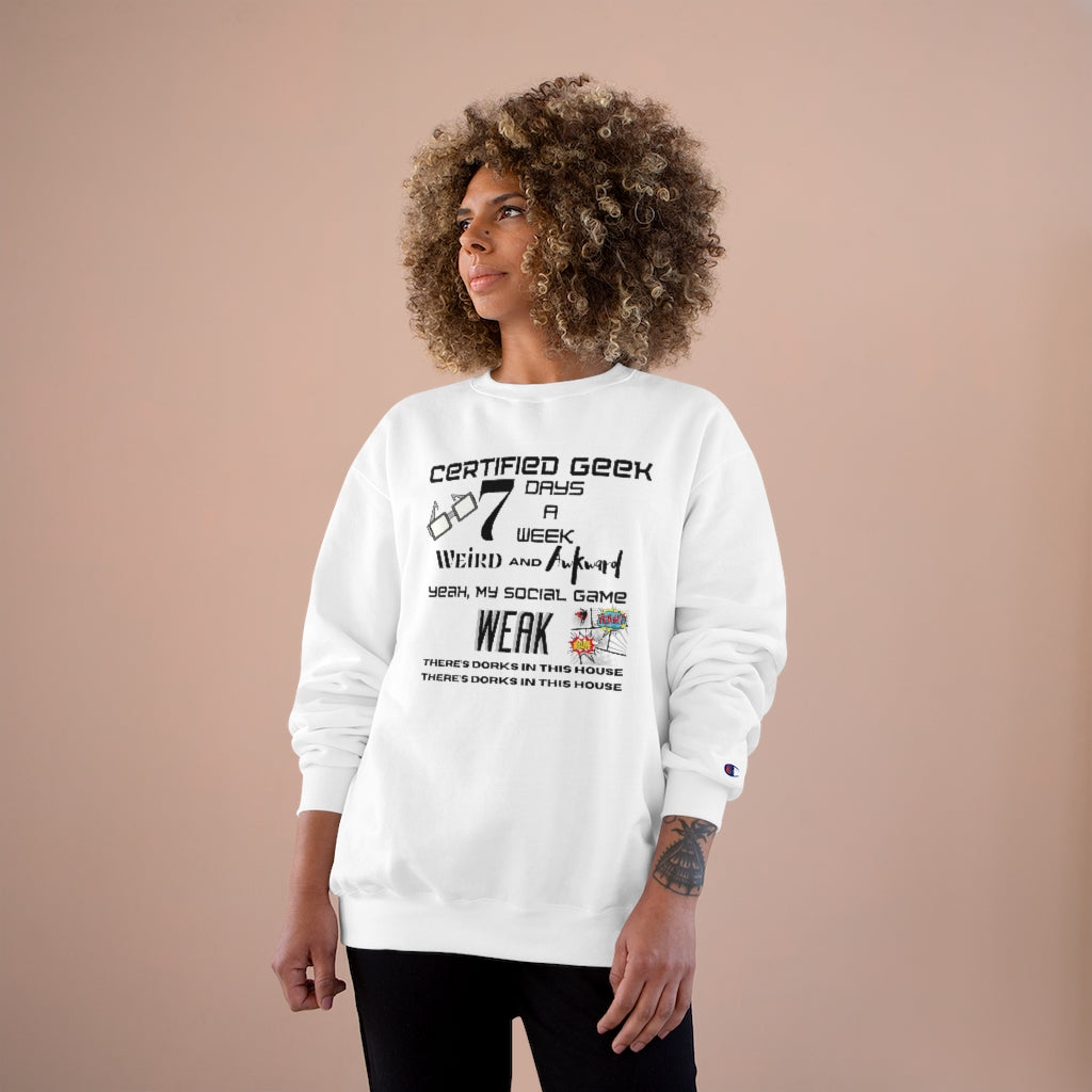 Certified Geek WAP Black Font Champion Sweatshirt