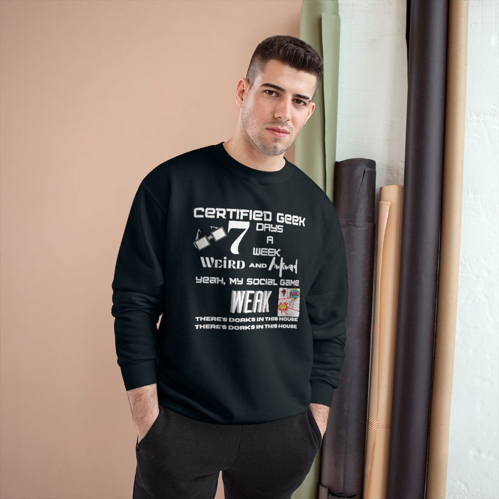 Certified Geek WAP White Font Champion Sweatshirt