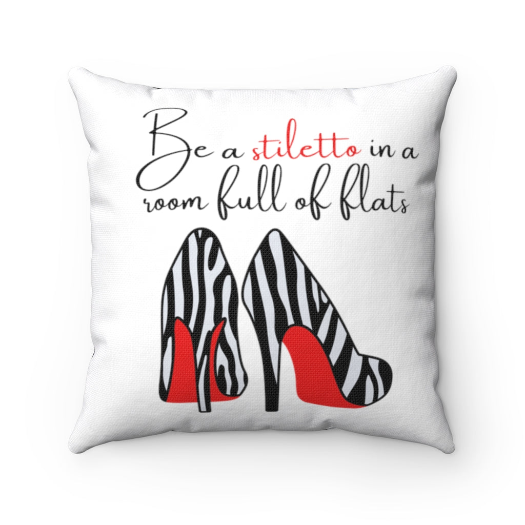 Zebra Stiletto Polyester Square Pillow