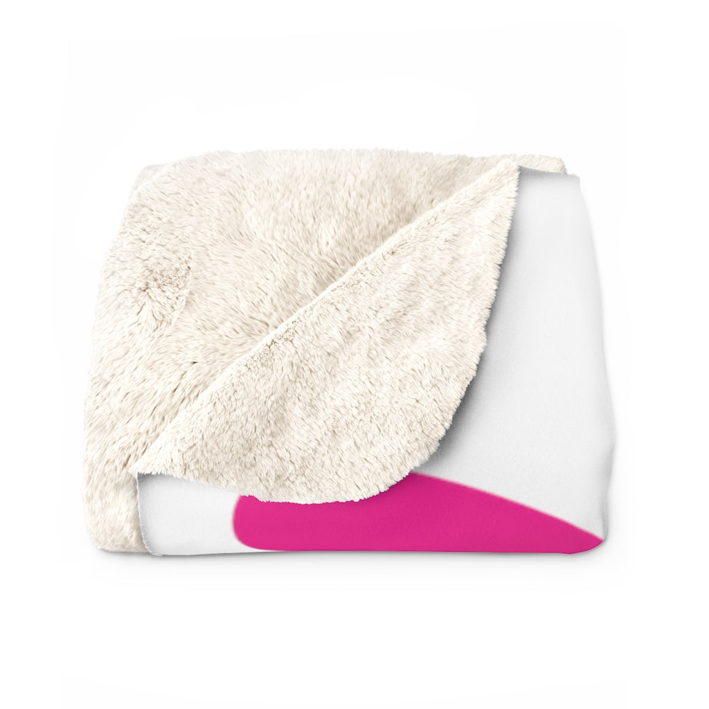 Pink Ribbon Butterfly Sherpa Fleece Blanket