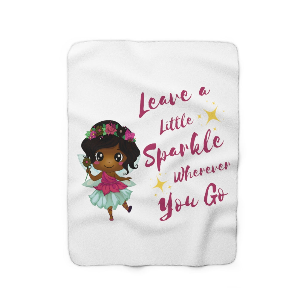 Pink Sparkle Fairy Sherpa Fleece Blanket