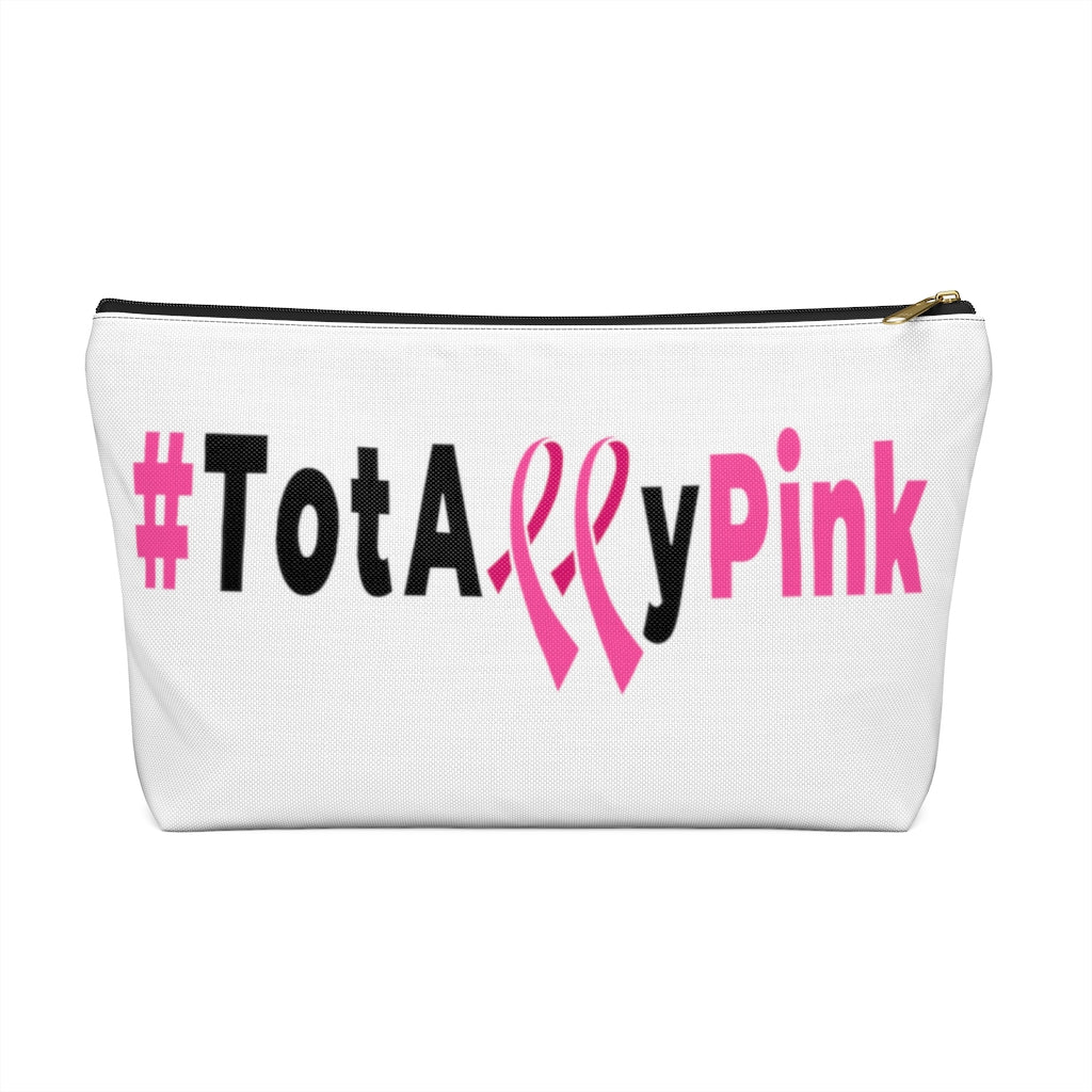 #TotAllyPink Black Accessory Pouch w T-bottom