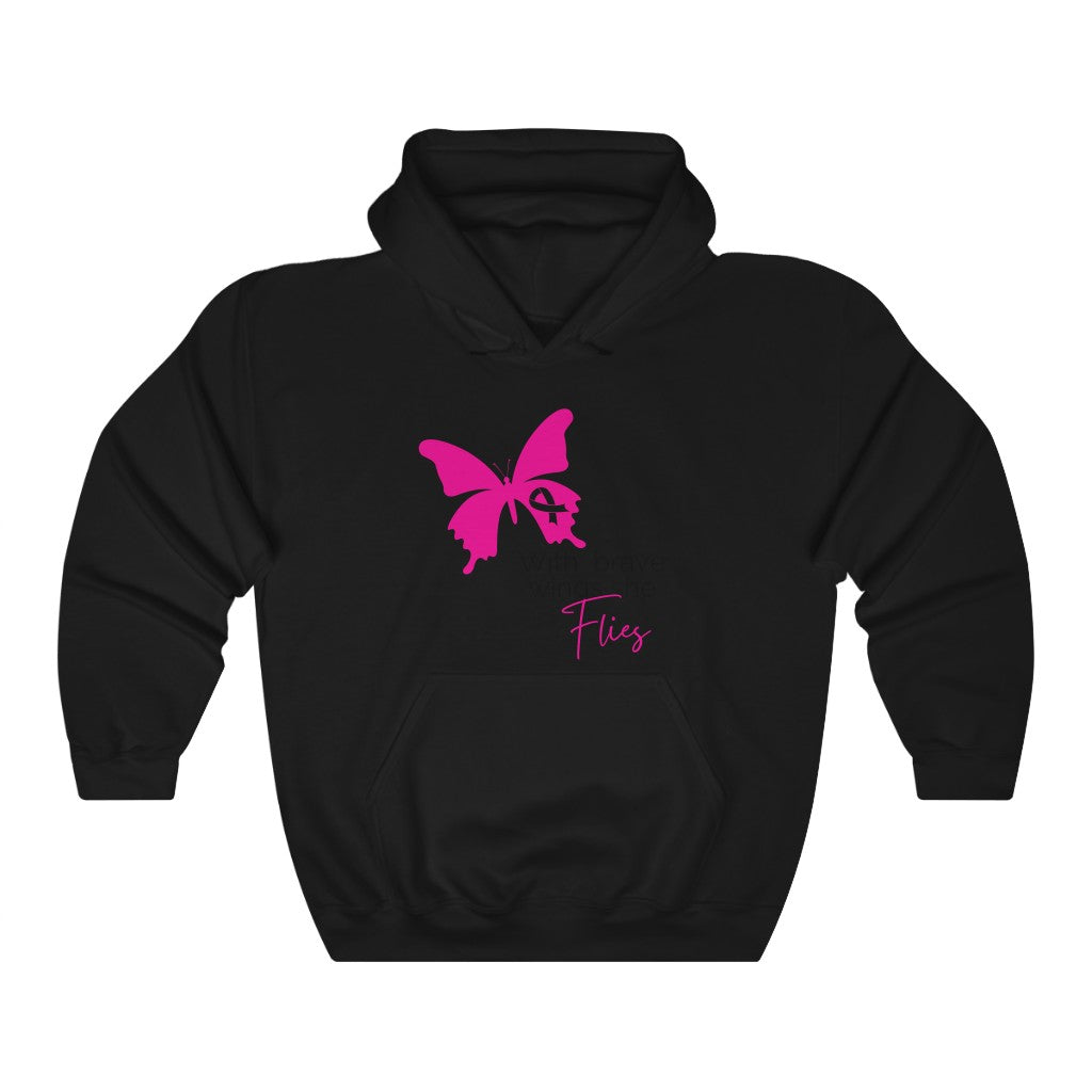 Pink Ribbon Butterfly Unisex Heavy Blend™ Hooded Sweatshirt