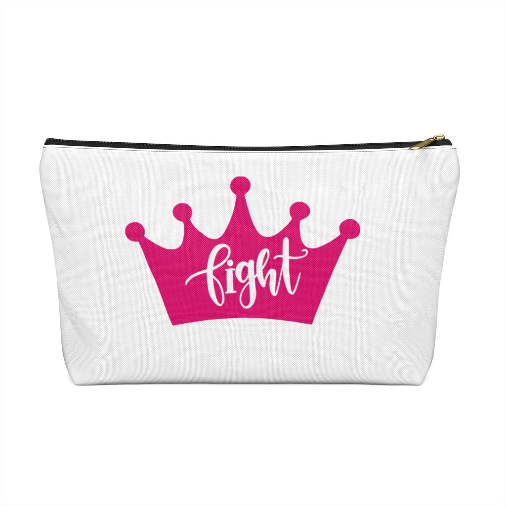 FightPink Ribbon Accessory Pouch w T-bottom