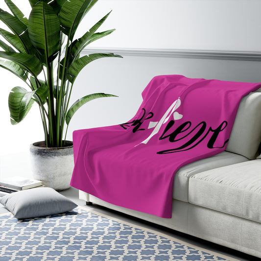 Believe - Pink Sherpa Fleece Blanket