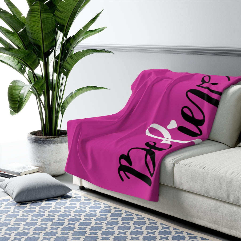 Believe - Pink Sherpa Fleece Blanket