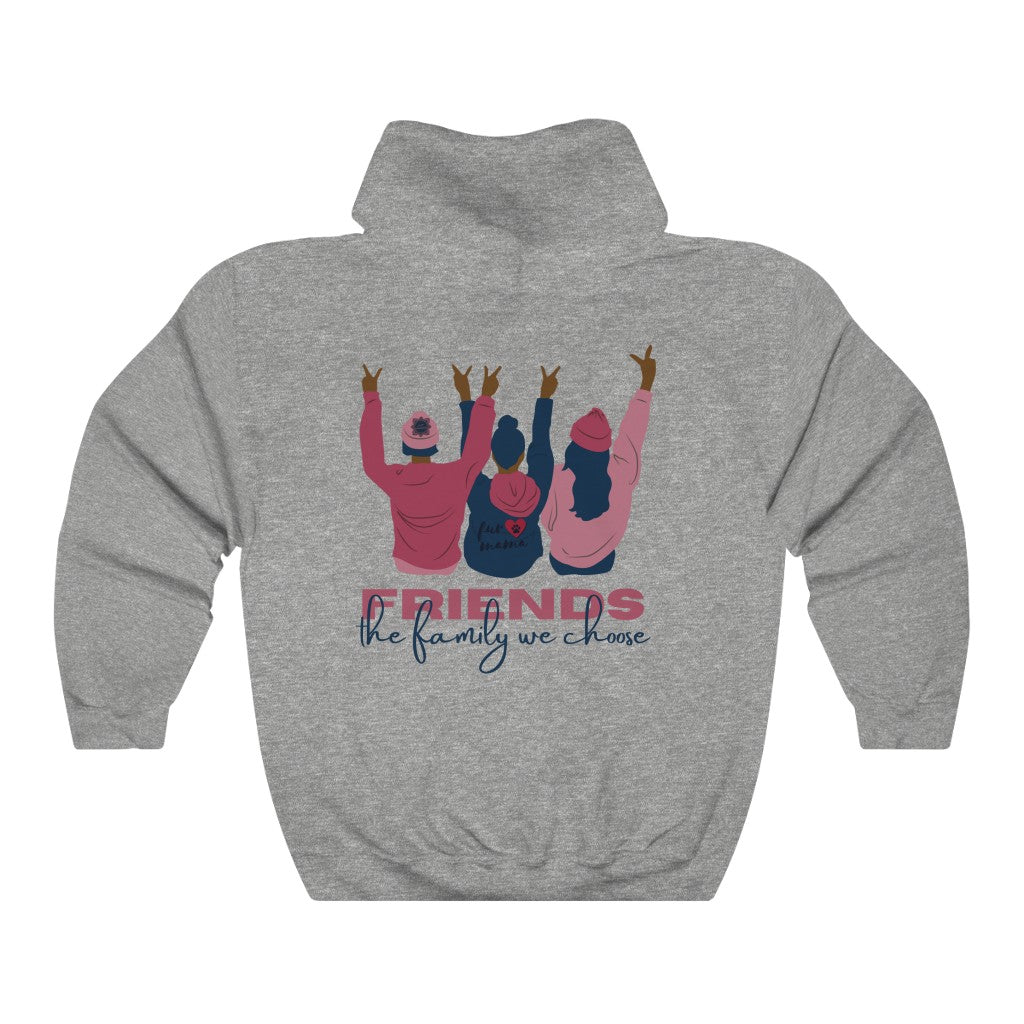 Friends are Family Pink Unisex Heavy Blend™ Hooded Sweatshirt