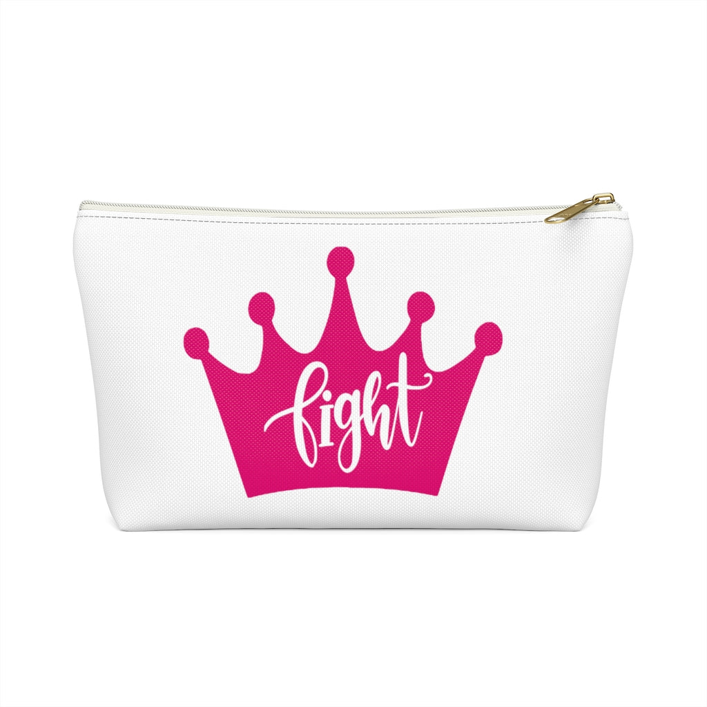 FightPink Ribbon Accessory Pouch w T-bottom