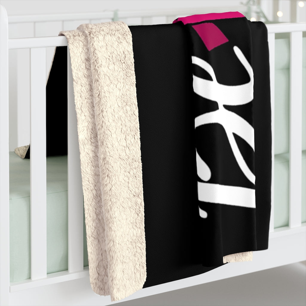 Believe - Black Sherpa Fleece Blanket