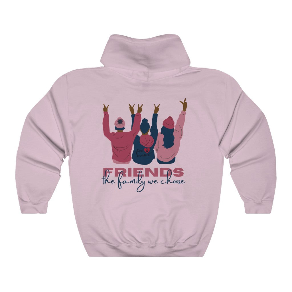Friends are Family Pink Unisex Heavy Blend™ Hooded Sweatshirt