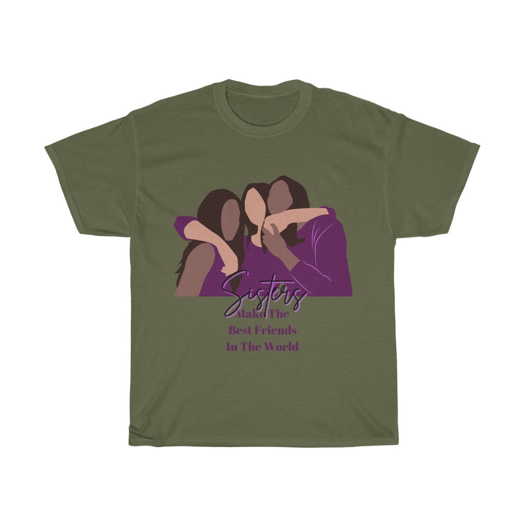 Sisters are Best Friends Purple Unisex Heavy Cotton Tee