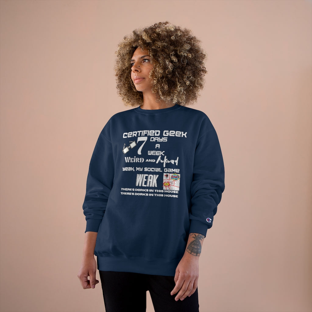 Certified Geek WAP White Font Champion Sweatshirt