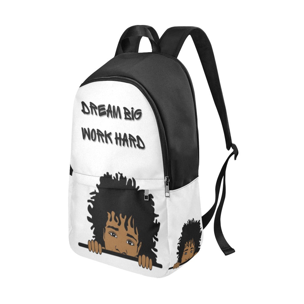 Dream Big, Work Hard Fabric Backpack