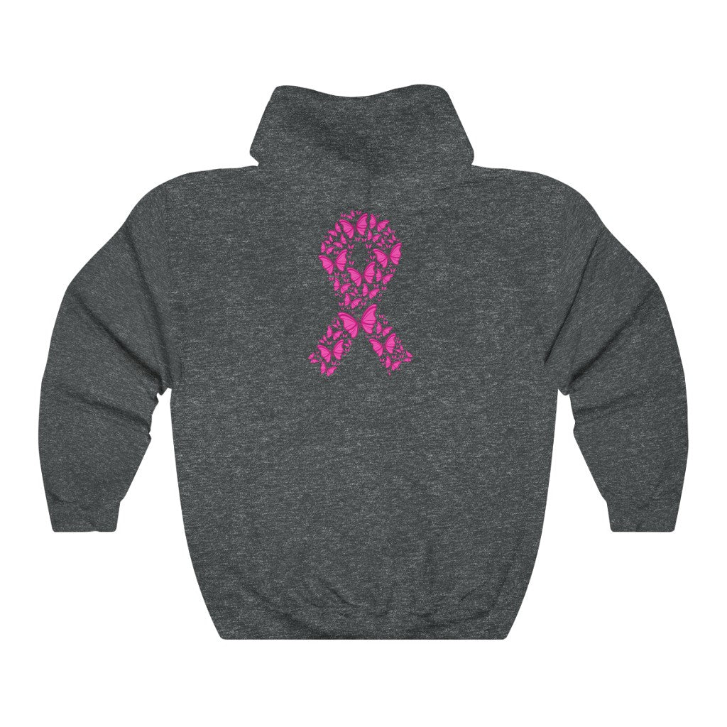 Pink Ribbon Butterfly Unisex Heavy Blend™ Hooded Sweatshirt